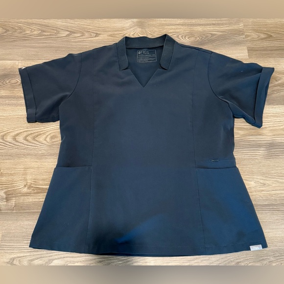 Figs Tops - Figs Inala Slim Scrub Top Zip Pocket W20SW1032 Blue Women’s size 2XL XXL Medical